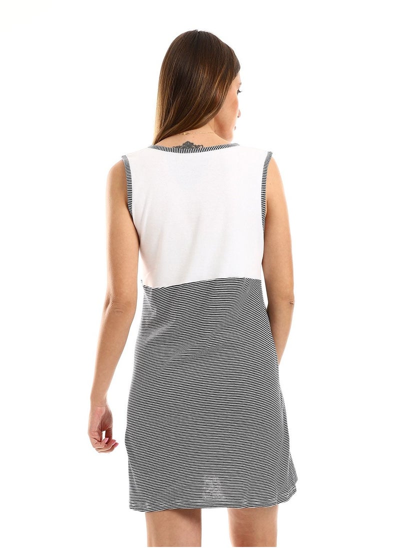 Caesar - Home Wear Sleep Shirt Cash Mayo Dress With Stripped Pattern - Image 1
