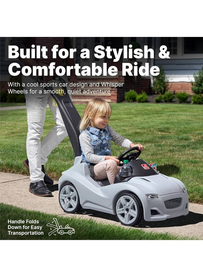 Step2 Whisper Ride Cruiser, Single Seater Kids Push Car, Easy To Store Ride On Toy With Seatbelt, Horn And Storage Trunk, Suitable For Children Both Boys And Girls Aged 18M And Above, Gray - Image 2
