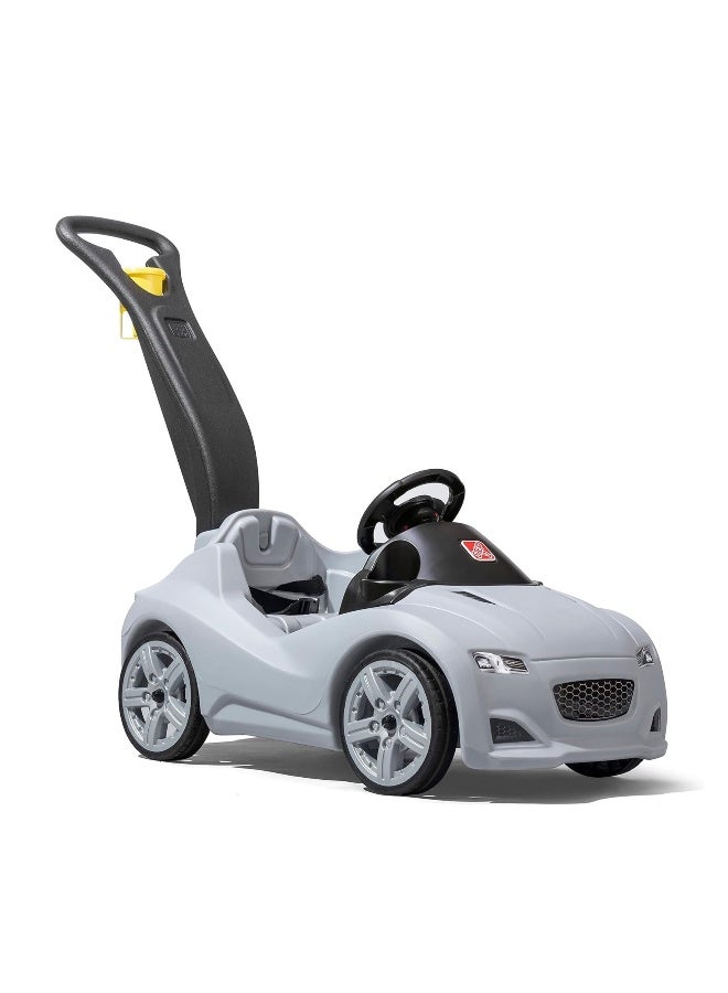 Step2 Whisper Ride Cruiser, Single Seater Kids Push Car, Easy To Store Ride On Toy With Seatbelt, Horn And Storage Trunk, Suitable For Children Both Boys And Girls Aged 18M And Above, Gray - Image 1