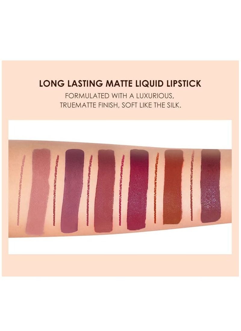 LANGMANNI - 12 Pieces Lip Gloss and Lip Liner Set Matte Glossy Shine Liquid Lipstick with Lipliner Non Sticky Waterproof Long Lasting Lip Gloss Set for Women and Girls - Image 1