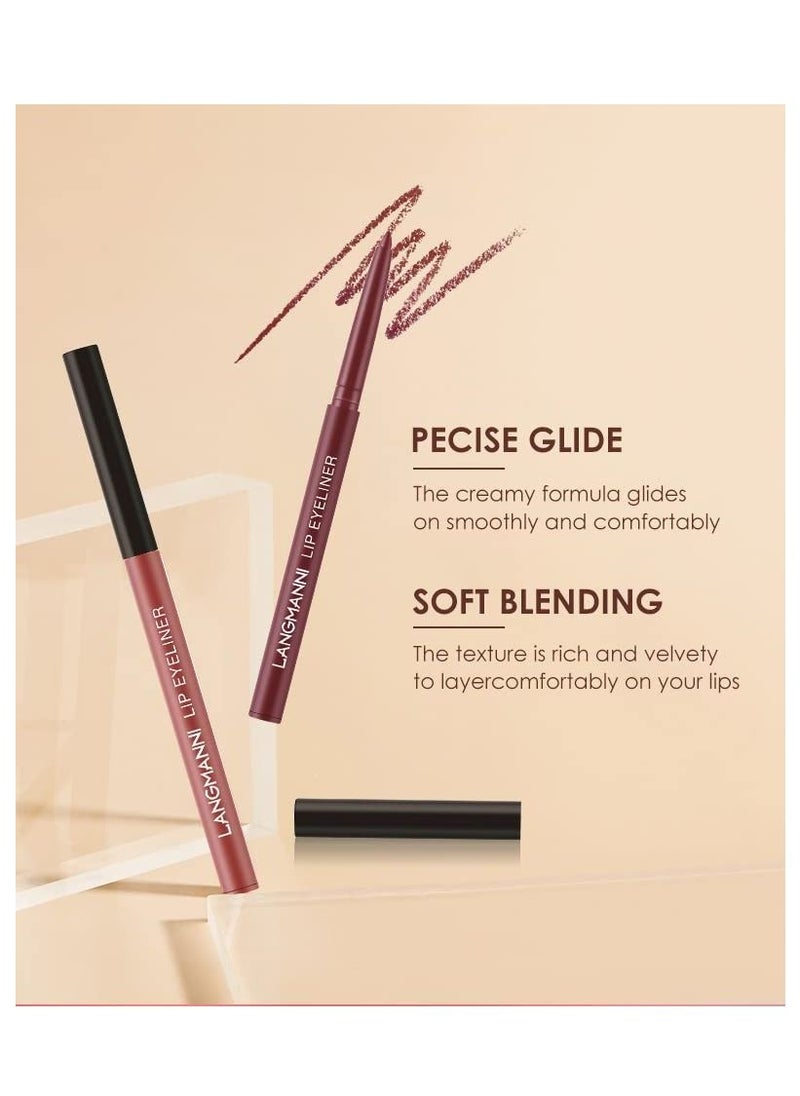 LANGMANNI - 12 Pieces Lip Gloss and Lip Liner Set Matte Glossy Shine Liquid Lipstick with Lipliner Non Sticky Waterproof Long Lasting Lip Gloss Set for Women and Girls - Image 1