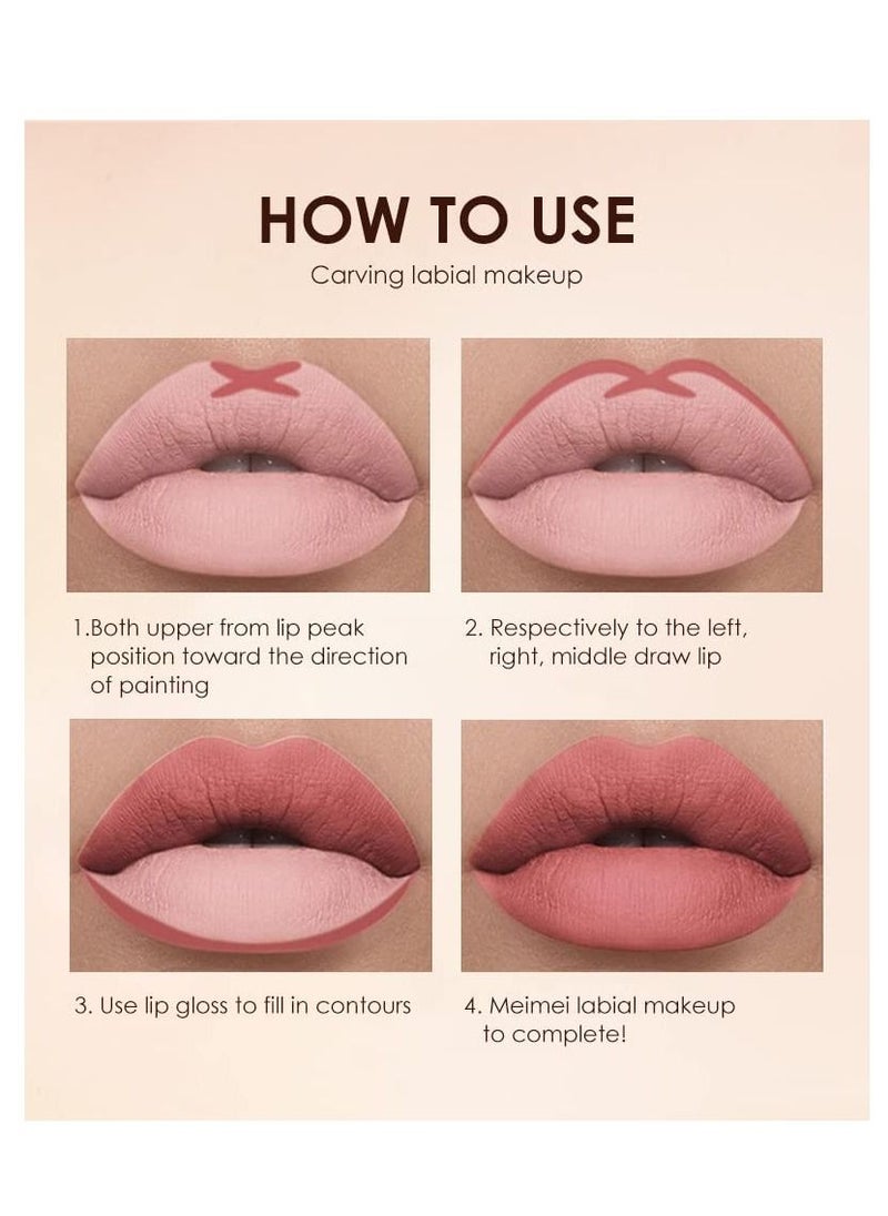 LANGMANNI - 12 Pieces Lip Gloss and Lip Liner Set Matte Glossy Shine Liquid Lipstick with Lipliner Non Sticky Waterproof Long Lasting Lip Gloss Set for Women and Girls - Image 1