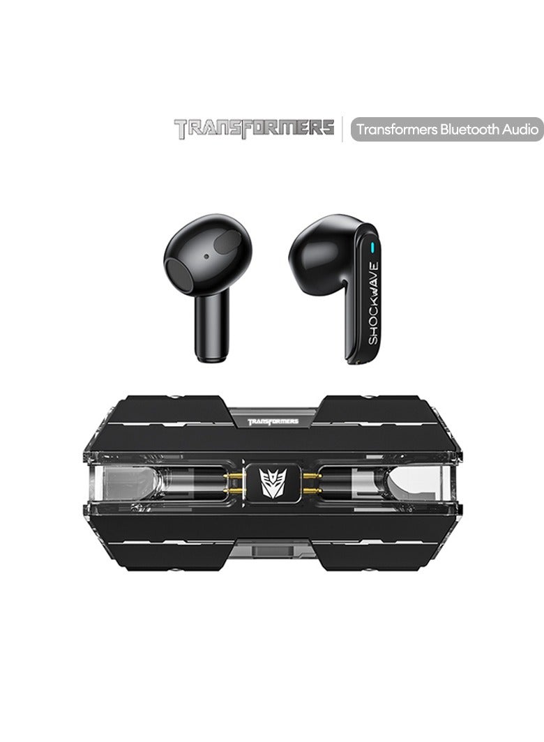 Transformers TF-T01 Wireless Headphones Bluetooth  Earbuds Headsets Shockwave Black  High Quality And Intelligent Noise Reduction，HD Calls, HIFI Stereo, 1.5h Charging Time, Suitable For All Models