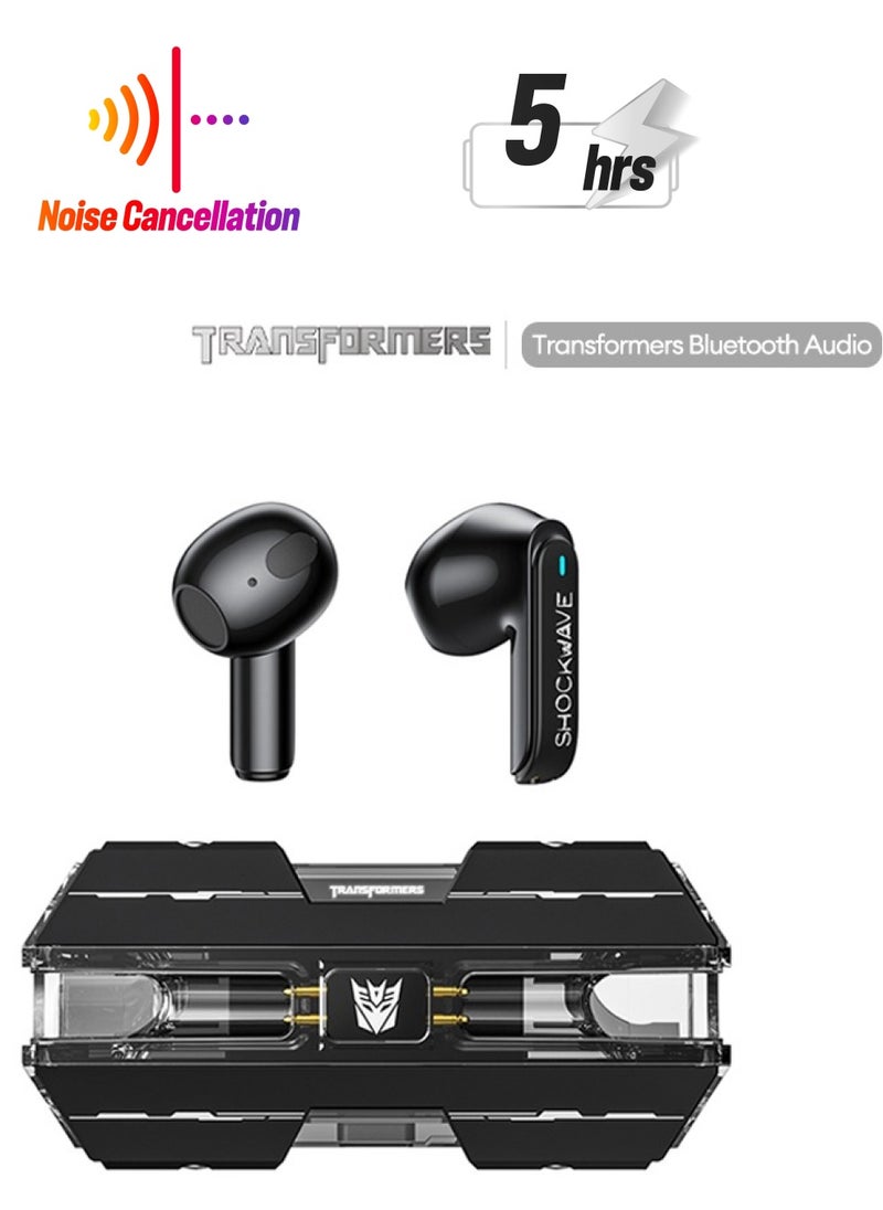 TRANSFORMERS Transformers TF-T01 Wireless Headphones Bluetooth  Earbuds Headsets Shockwave Black  High Quality And Intelligent Noise Reduction，HD Calls, HIFI Stereo, 1.5h Charging Time, Suitable For All Models  - Image 1