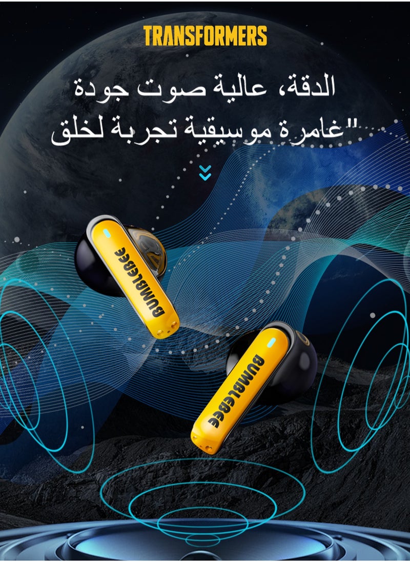 TRANSFORMERS Transformers TF-T01 Wireless Headphones Bluetooth  Earbuds Headsets Shockwave Black  High Quality And Intelligent Noise Reduction，HD Calls, HIFI Stereo, 1.5h Charging Time, Suitable For All Models  - Image 5