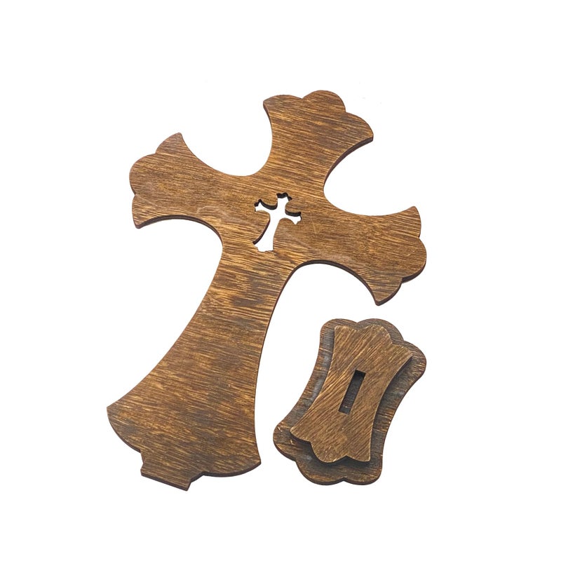 Cregugua 12 Inch 12 Pack Brown Wood Crosses Torched Wooden Tabletop Cross Rustic Standing Cross for Baptism Centerpieces Home Church Decor Prayer Gifts - Image 2