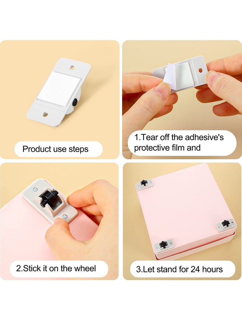 SYOSI 12 Self-Adhesive Casters Mini Fixed Casters Plastic Wheels for Storage Boxes Garbage Cans DIY Toy Car Boxes Storage - Image 3