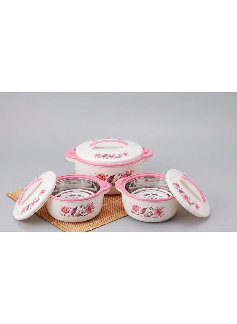 SKi Homeware طقم أواني طهي معزولة مكون من 3 قطع (1000 مل، 1500 مل، 2500 مل) - Image 1