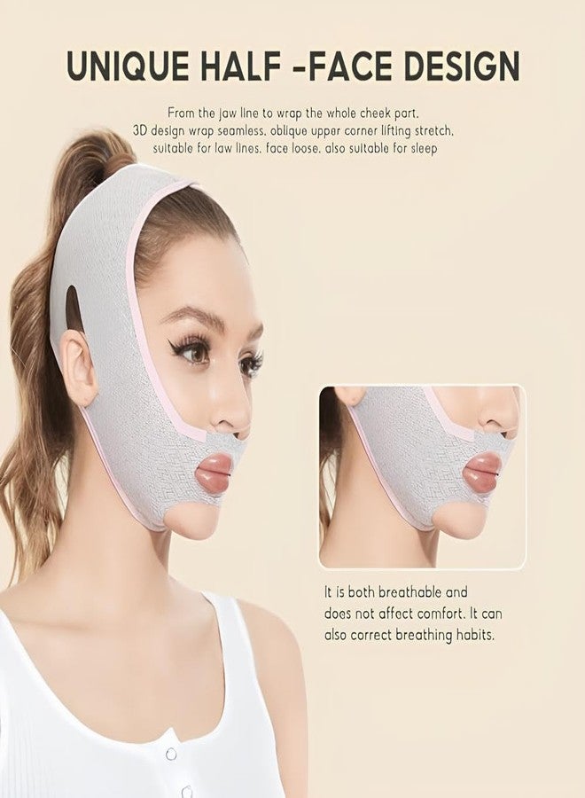 KIMEE Silicone V Face Mask - Facial Slimming & Lifting Band for Chin & Cheeks, Double Chin Reducer for Women & Men, Adjustable Skin Tightening Belt for Home Beauty & Jawline Contouring - Image 5