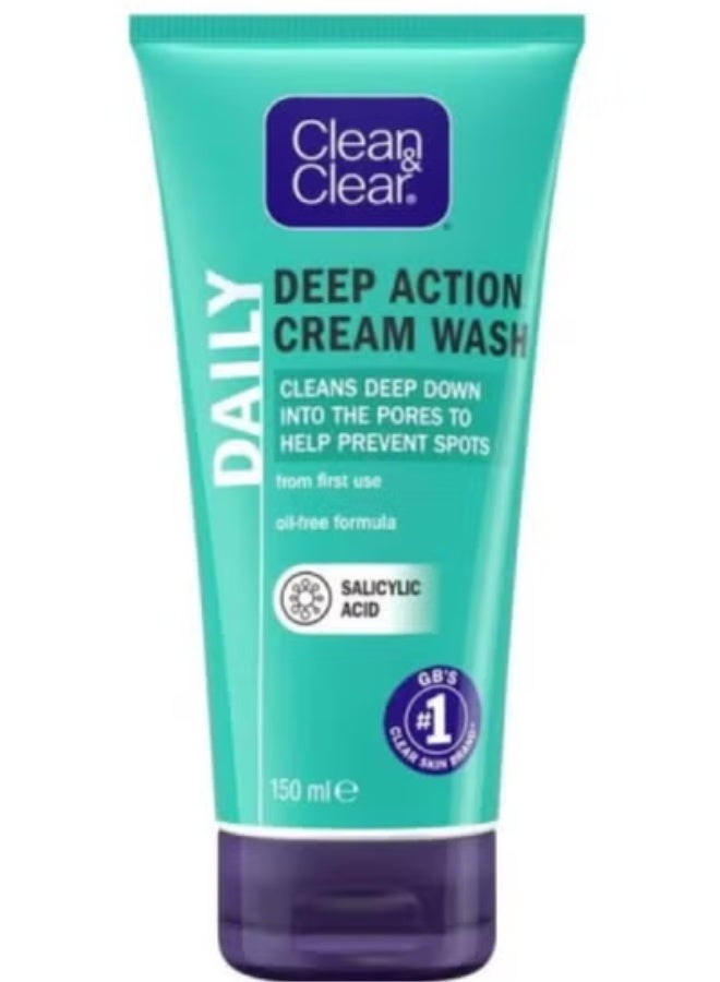 Clean & Clear Deep Action Cream Wash - 150 ml