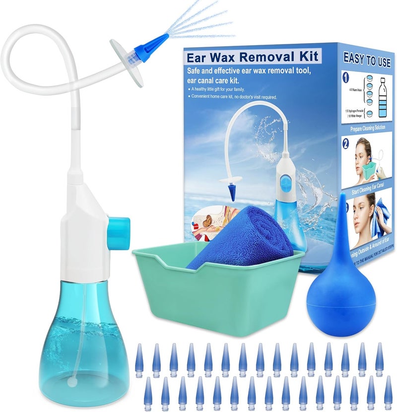 MOEBULB Ear Wax Removal Kit Earwax Removal Tools Manual Ear Irrigation Flushing System Ear Cleaner Safe  Effective Ear Cleaning Kit for Adults Kids  Elders Home Ear Washer No Doctors Visit Require - Image 1