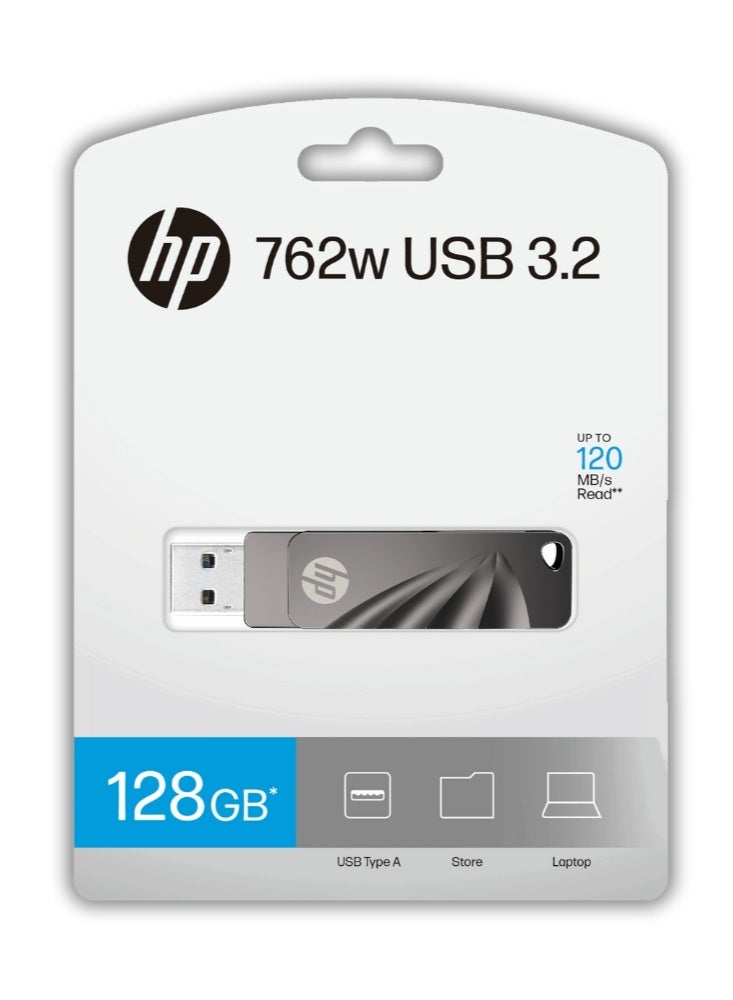 HP 762w 128GB USB 3.2 Flash Drive, Fast and Reliable Data Transfer Metal Body 128 GB - Image 2