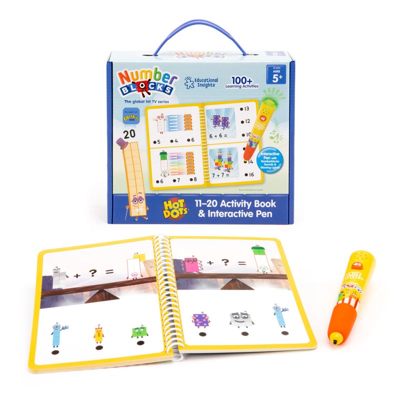Educational Insights Hot Dots Numberblocks Workbook Numbers 11-20 with Interactive Pen - Learning Activities for Kids Ages 5+, Kindergarten Must Haves - Image 1