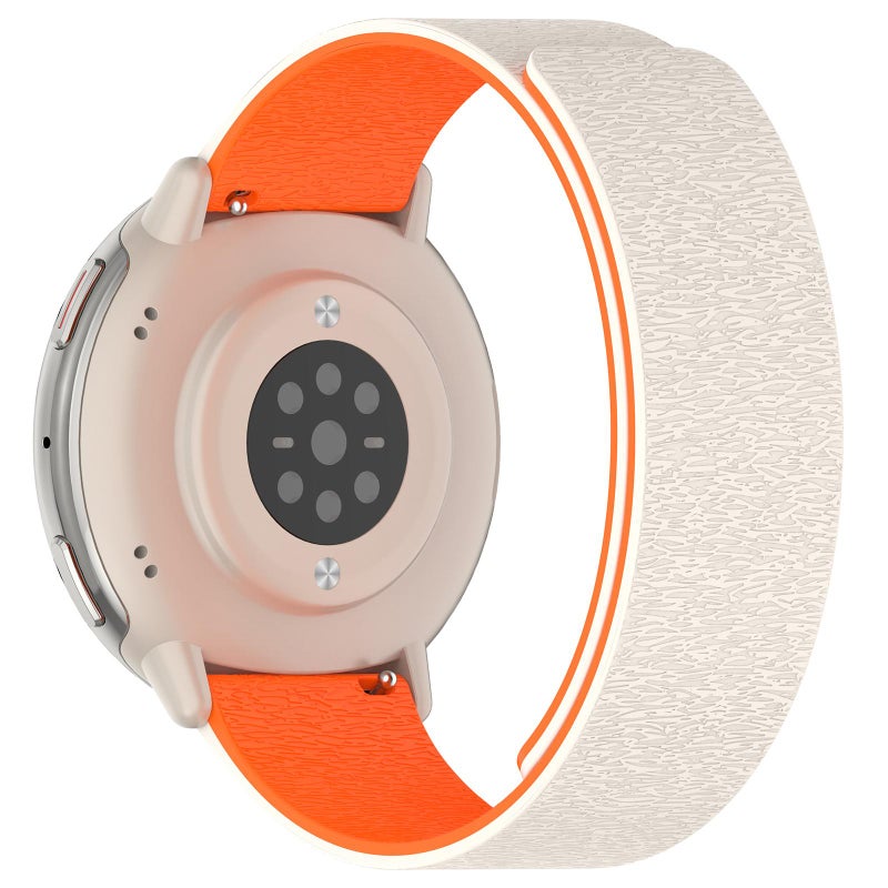 erorex For Amazfit Active 2 / Active 2 Square Cloud Wood Grain Silicone Soft Magnetic Watch Band(Starlight Orange) - Image 2