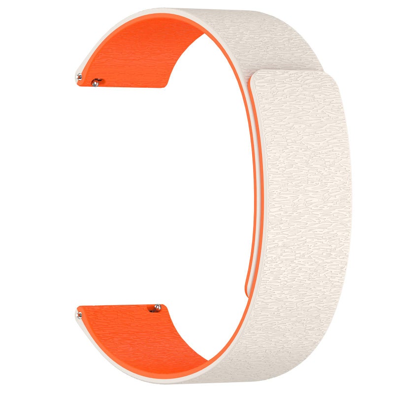 erorex For Amazfit Active 2 / Active 2 Square Cloud Wood Grain Silicone Soft Magnetic Watch Band(Starlight Orange) - Image 3