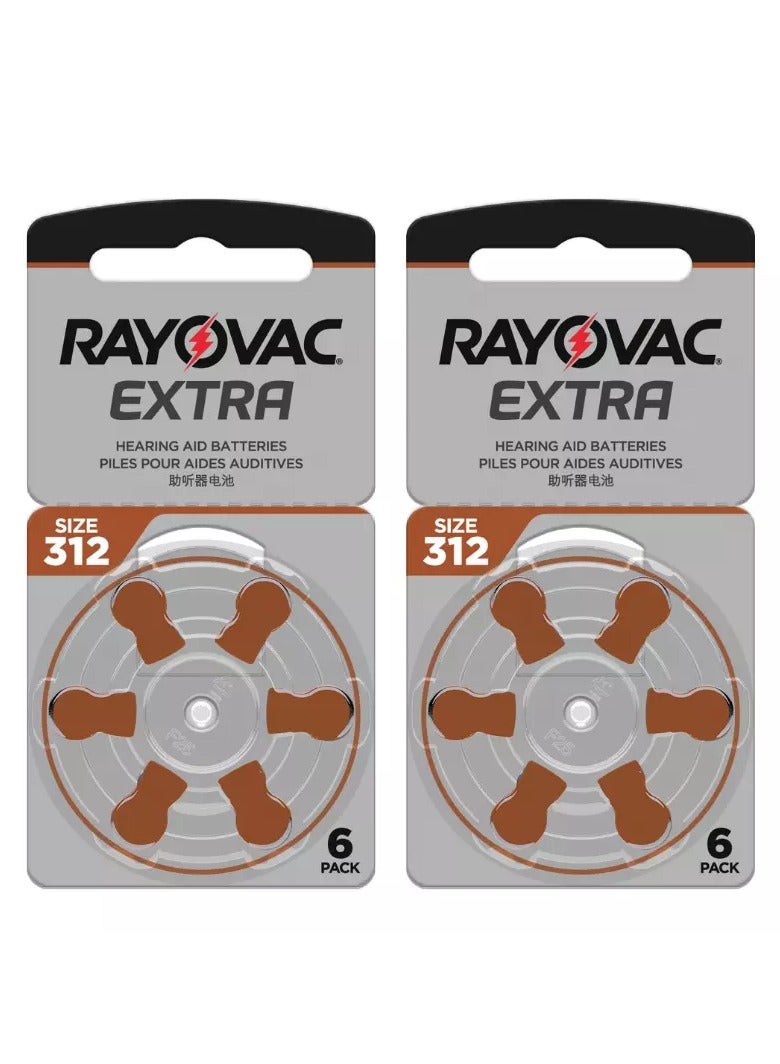 Rayovac 12-Pieces Rayovac Extra (Size 312) Hearing Aid Batteries Zinc-Air 0% Mercury