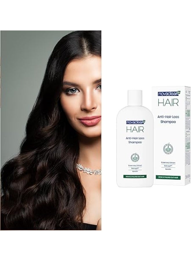 Novaclear Anti-Hair Loss Shampoo for Weak & Thinning Hair – Strengthening Shampoo with Rosemary Extract, Niacinamide, Baicapil™ & Keratin – Supports Scalp Health & Density – 250 ML - Image 5