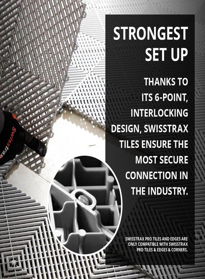 Swisstrax Ribtrax PRO Interlocking Garage Floor Tiles, 15.75 x 15.75-Inch, Pearl Grey, 6 Piece Set - Image 3