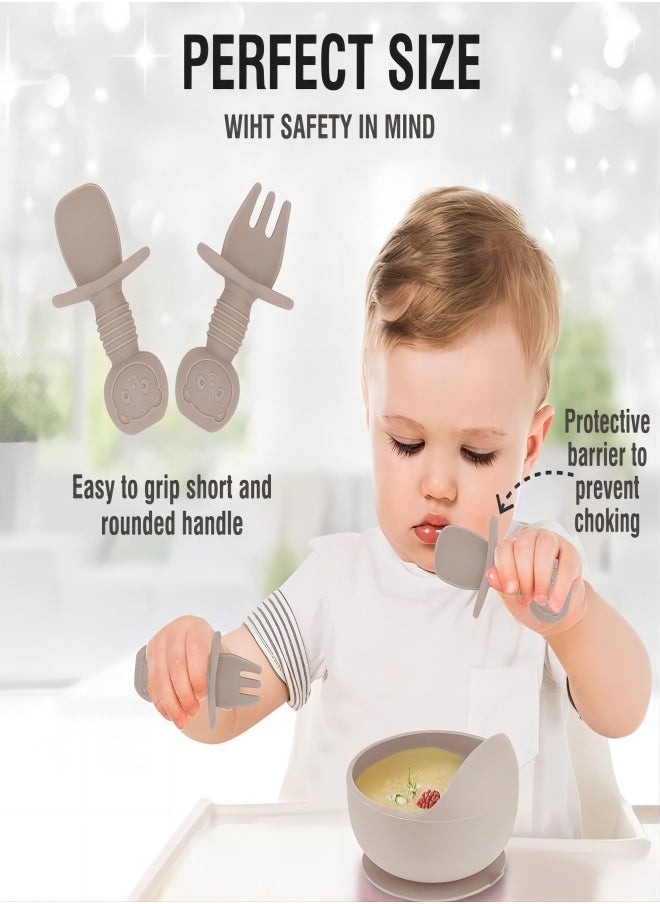 iMissiu - Baby Feeding Set 9 Piece, Baby Led Weaning Utensils Set Includes Suction Bowl and Plate, Baby Spoon and Fork, Sippy Cup with Straw and Lid, Baby Feeding Supplies - Image 1