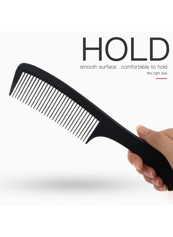 WEXNECOWKZ - Large Detangling Comb With Professional Handle - Carbon Fiber, Cutting, Hairdressing, Styling, Round Tooth, Barber, Travel Hair Comb for Men and Women - Image 1