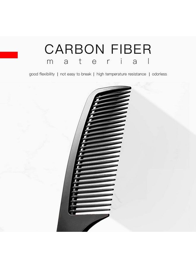 WEXNECOWKZ - Large Detangling Comb With Professional Handle - Carbon Fiber, Cutting, Hairdressing, Styling, Round Tooth, Barber, Travel Hair Comb for Men and Women - Image 1