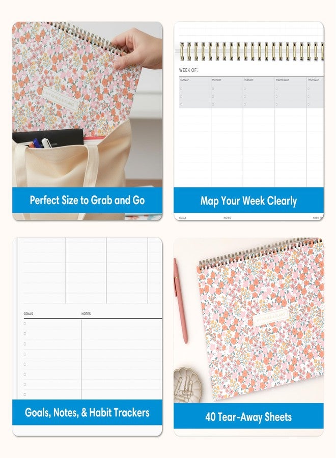 Blue Sky Weekly Planner Pad 300g Cardboard, Undated Weekly Safety Wirebound Top Bound (Catira, 12" x 9") - Image 4