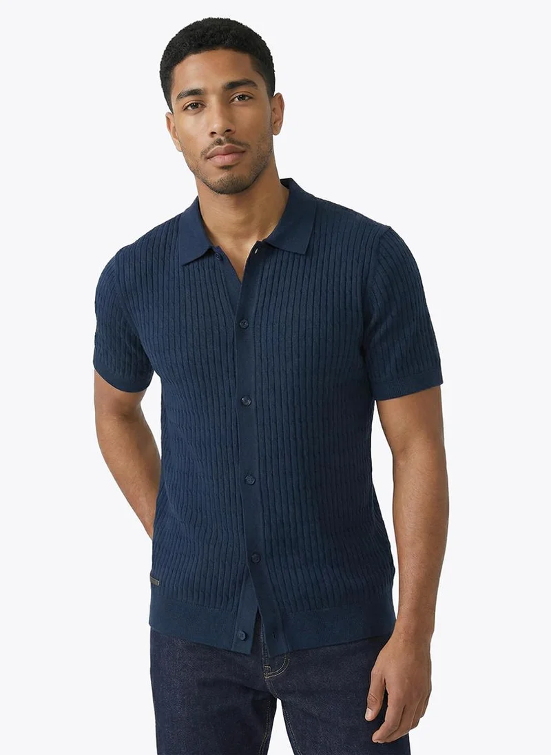 Nautica Men Regular Fit Short Sleeve Shirt for Everyday Casual Wear-Navy