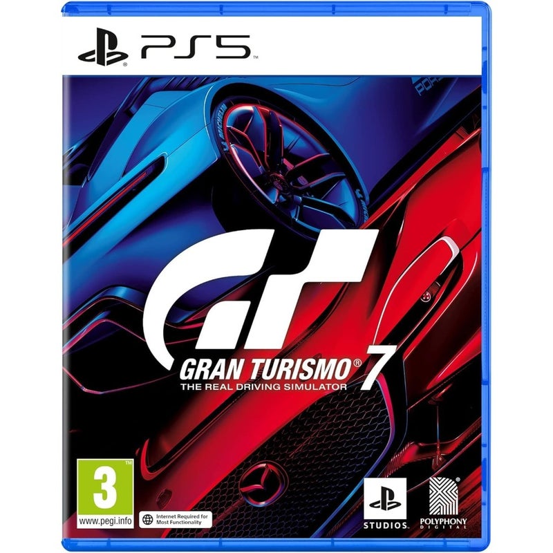 Gran Turismo 7: The Real Driving Simulator for PlayStation 5 Racing Game with realistic physics, carbon fiber accents, matte black finish, immersive haptic feedback - Image 1