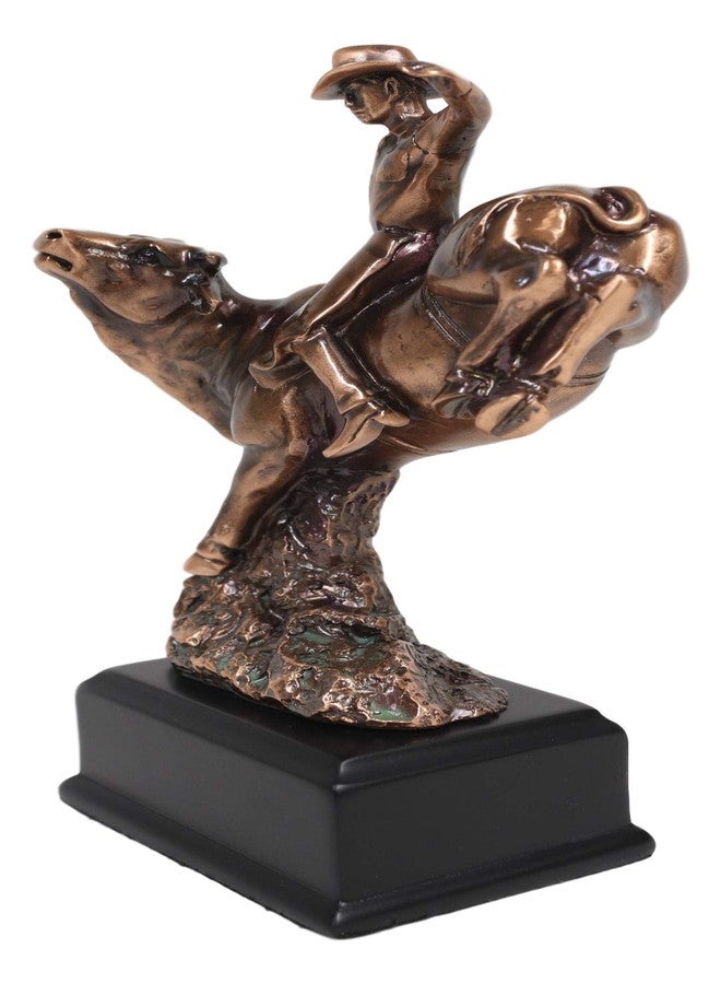 Ebros Gift Ebros Rustic Western Rodeo Bull Rider Cowboy Statue in Electroplated Sepia Bronze Finish - Old World Wild West Cattle Bull Riding Cowboy Accent Figurine - Image 4