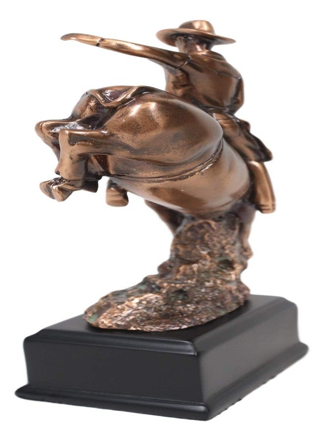 Ebros Gift Ebros Rustic Western Rodeo Bull Rider Cowboy Statue in Electroplated Sepia Bronze Finish - Old World Wild West Cattle Bull Riding Cowboy Accent Figurine - Image 5