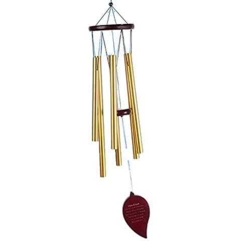 TERXA 6 Tubes Wind Chimes for Outside Deep Tone for GardenHomeYardBalconyOffice Decor Memorial Tool with Metal Hook Hanging Bell Positive Energy Accessories Pack of 1Multicolor