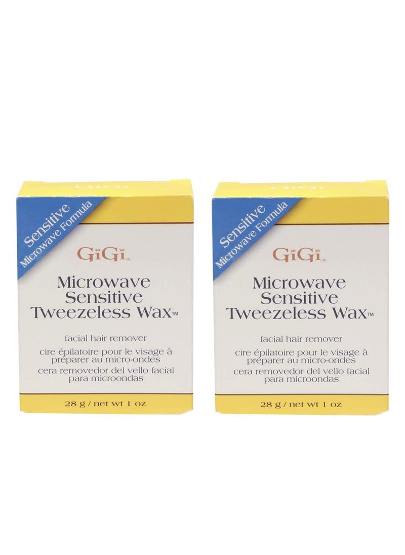 GiGi GiGi Microwave Tweezeless Wax, Non-Strip Waxing Kit Gentle Remover for Sensitive Skin, Painless Hair Removal - 2 Pack  - Image 1