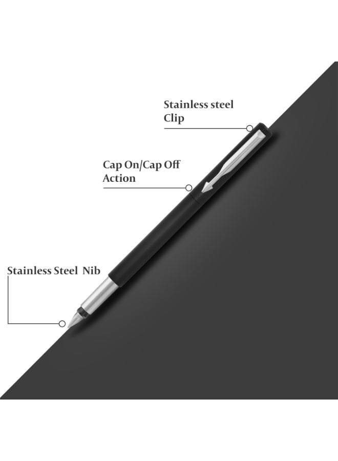 Parker Vector Black  Fountain Pen and Ballpoint Pen Set with Notebook, 2 Ink Cartridges and 2 Ballpoint Refills - Image 5