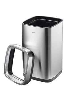 EKO LAGUNA SERIES | Brushed Stainless Steel Finish | Fingerprint-Resistant | Open-Top Trash Bin | Metallic Grey | Large | 35L  - Image 2