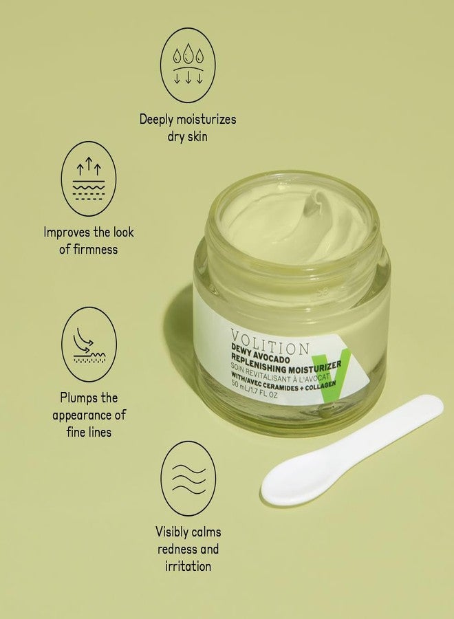 Volition Beauty Dewy Avocado Replenishing Moisturizer with Ceramides + Vegan Collagen | Soothes & Conditions Dry Skin | Calms Redness & Irritation | Supports Barrier Function | Plumps & Firms - Image 3