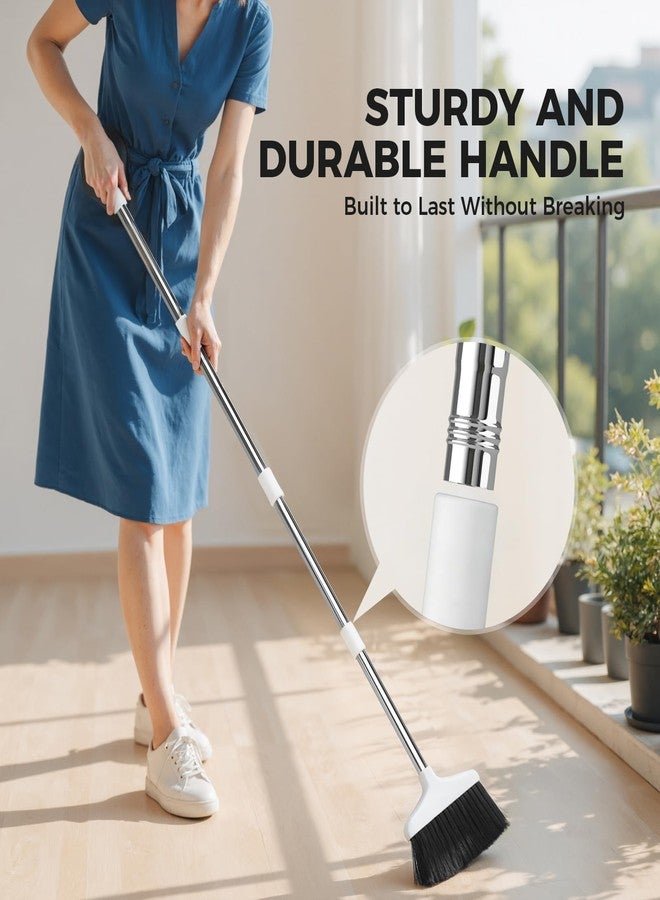مكنسة يدوية، مكانس داخلية/خارجية، مكنسة مطبخ متعددة الاستخدامات، للمنزل، المرآب، المطبخ، المكتب، الفناء، الردهة، الشرفة، الحديقة، الخرسانة، لون أبيض - Image 3