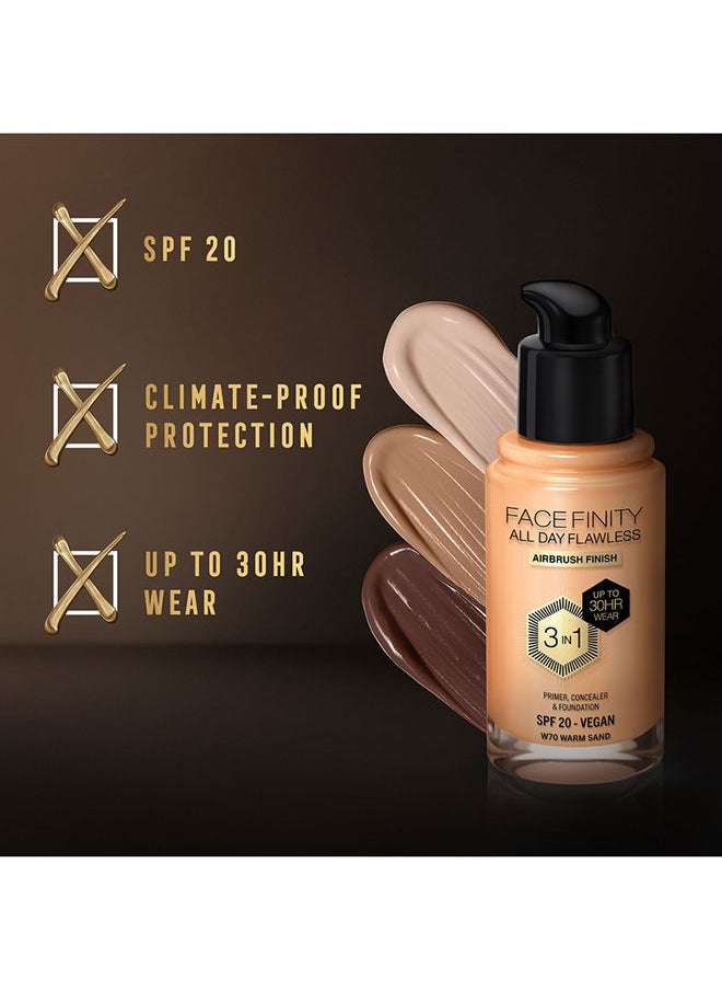 Max Factor Facefinity All Day Flawless Foundation - W70 Warm Sand  - Image 4