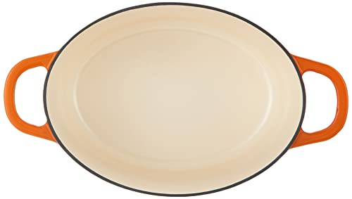 Crock-Pot Crock Pot Artisan Oval Enameled Cast Iron Dutch Oven, 7-Quart, Sunset Orange - Image 3