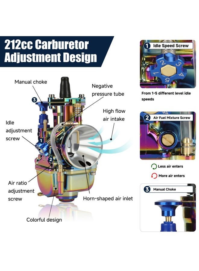 CILOYU PWK 28mm Carburetor Carb Throttle Assembly Kit Replacement for Predator 212cc 224cc 196cc 6.5hp Coleman CT200U CT200U-EX BT200X Baja Warrior MB200 Axis M200 Mini Bike KT196 Go Kart GX160 Parts - Image 3