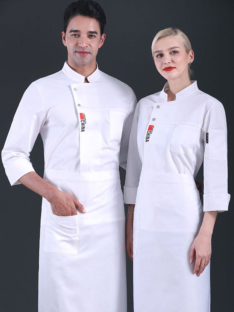 2025 Autumn/Winter New Chef Uniform Workwear Long Sleeve Restaurant Kitchen Catering Specialized Workwear Can Be Embroidered - Image 2