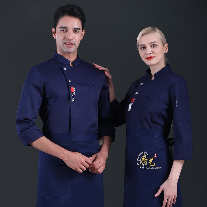 2025 Autumn/Winter New Chef Uniform Workwear Long Sleeve Restaurant Kitchen Catering Specialized Workwear Can Be Embroidered - Image 1