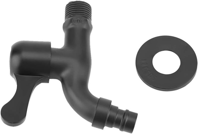 klarako Washing Machine Wall Mount Tap, Outdoor Tap Bathroom Faucets Black Wall Mount Outside Tap 304 Stainless Steel Fast Opening Garden Water Outdoor Faucet for Bathroom(#2) - Image 4