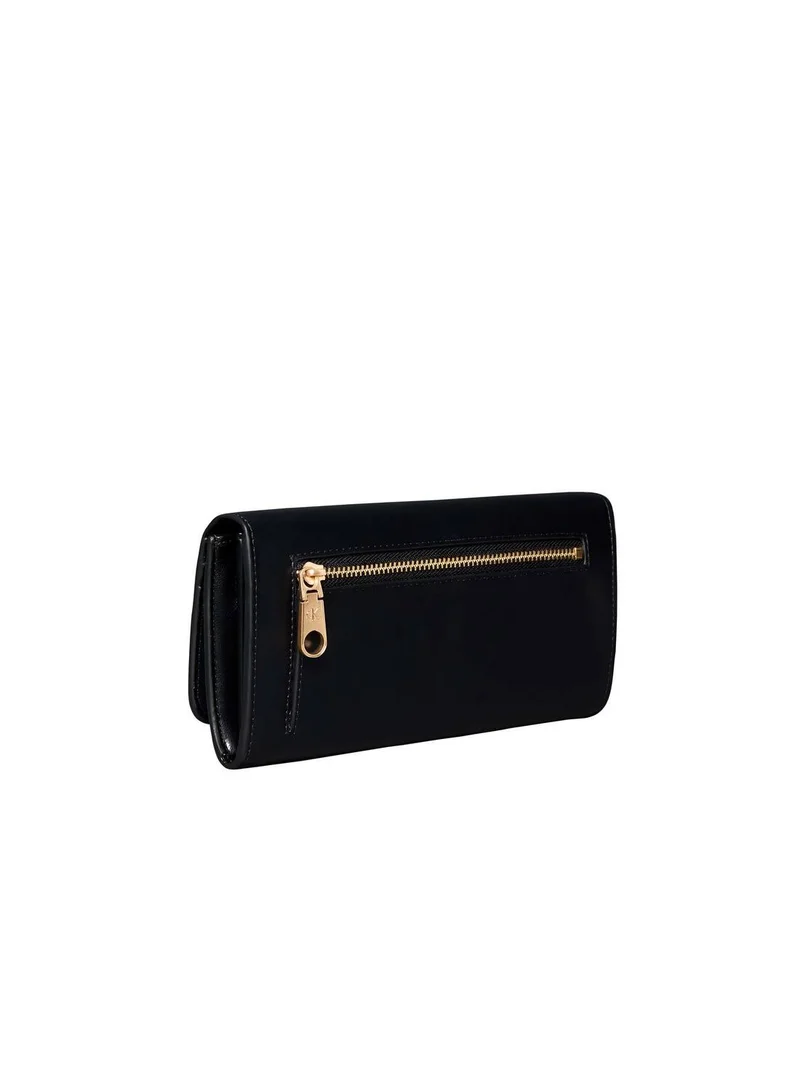CALVIN KLEIN Black Leather RFID Monogram Longfold Wallet for Women | Best Price UAE