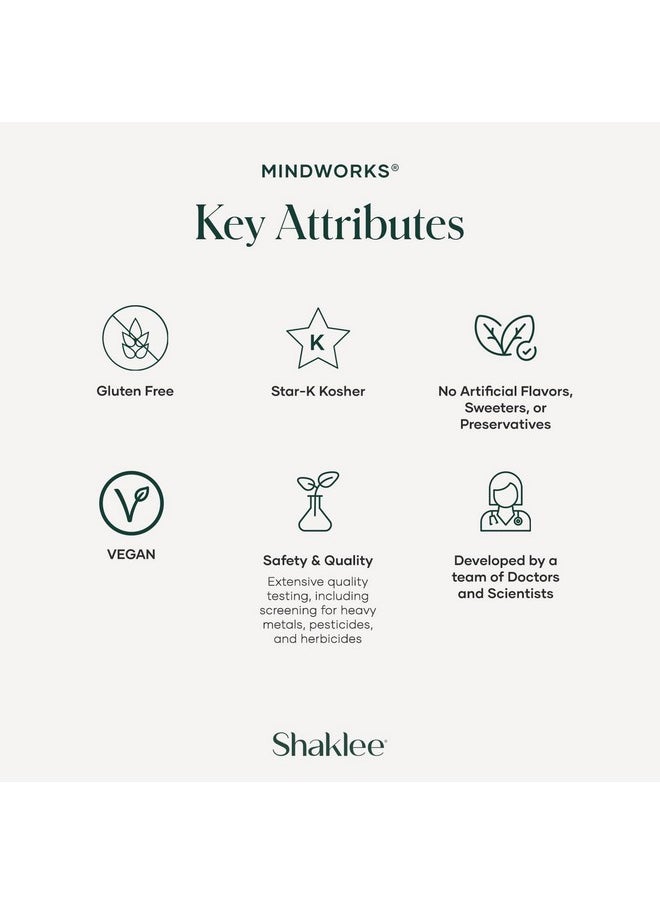 Shaklee MindWorks® - Brain Health Supplement for Brain Sharpness & Focus - Supported Nutrients & Extracts - Chardonnay Grape Seed Polyphenols, Guarana Extract, Vitamins B6, B12, Folate - 30 Tablets