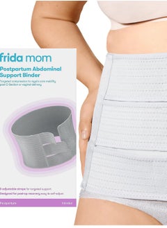frida mom Postpartum Abdominal Support Binder – Adjustable Compression Belt for C-Section & Postpartum Recovery, Breathable & Comfortable Belly Wrap for Core Support  - Image 1