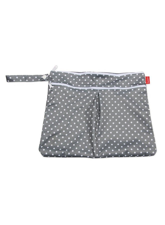 Damero حقيبة سفر مبللة وجافة 2 قطعة مع مقبض لقطع مضخة حفاضات القماش والملابس وملابس السباحة والمزيد سهلة الحمل والذهاب (مثلث رمادي صغير + نقاط رمادية) - Image 5