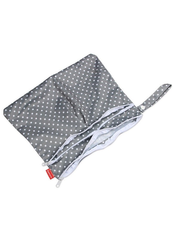 Damero حقيبة سفر مبللة وجافة 2 قطعة مع مقبض لقطع مضخة حفاضات القماش والملابس وملابس السباحة والمزيد سهلة الحمل والذهاب (مثلث رمادي صغير + نقاط رمادية) - Image 4