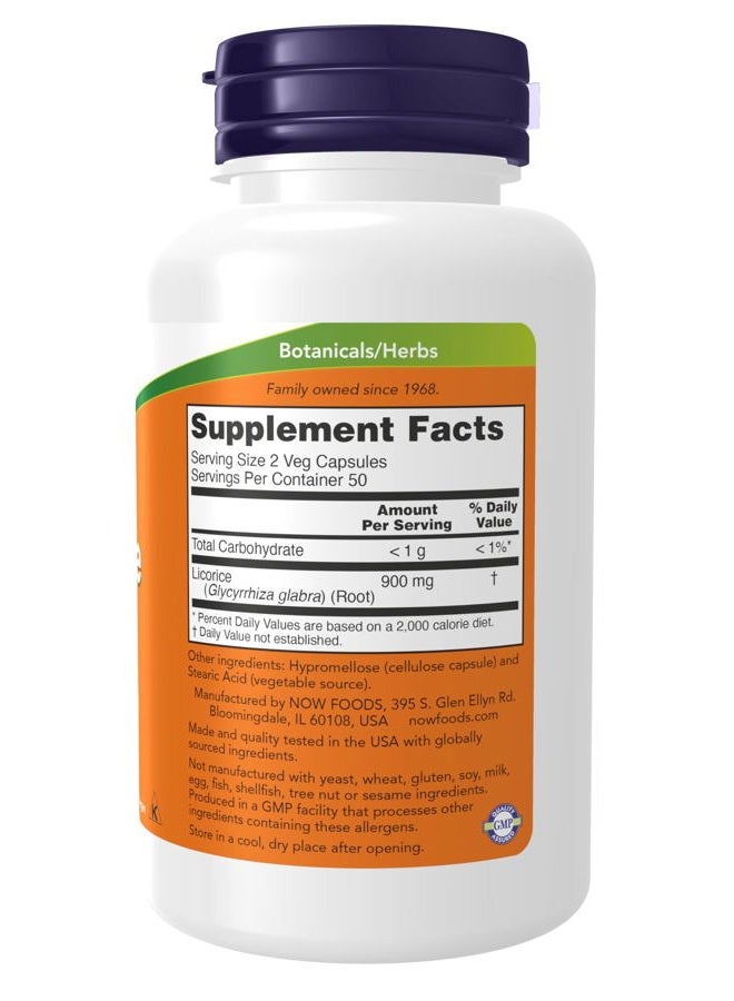 NOW Supplements, Licorice Root (Glycyrrhiza glabra) 450 mg, Herbal Supplement, 100 Veg Capsules - Image 2