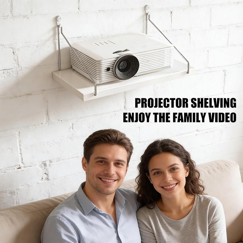 ordinarYone Wooden Wall Mounted Projector Stand Featuring Seamless Hook Design For Home Organization And Space Saving - Image 2