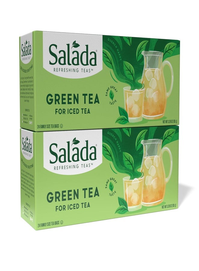 Salada Green Iced Tea, Zero Calorie Green Tea, Rich and Smooth Taste Green Tea Blend, 24 Family Sized Individually Wrapped Tea Bags (Pack of 2) - Image 1